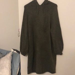 Loft Dark Green Sweatshirt Dress sz L